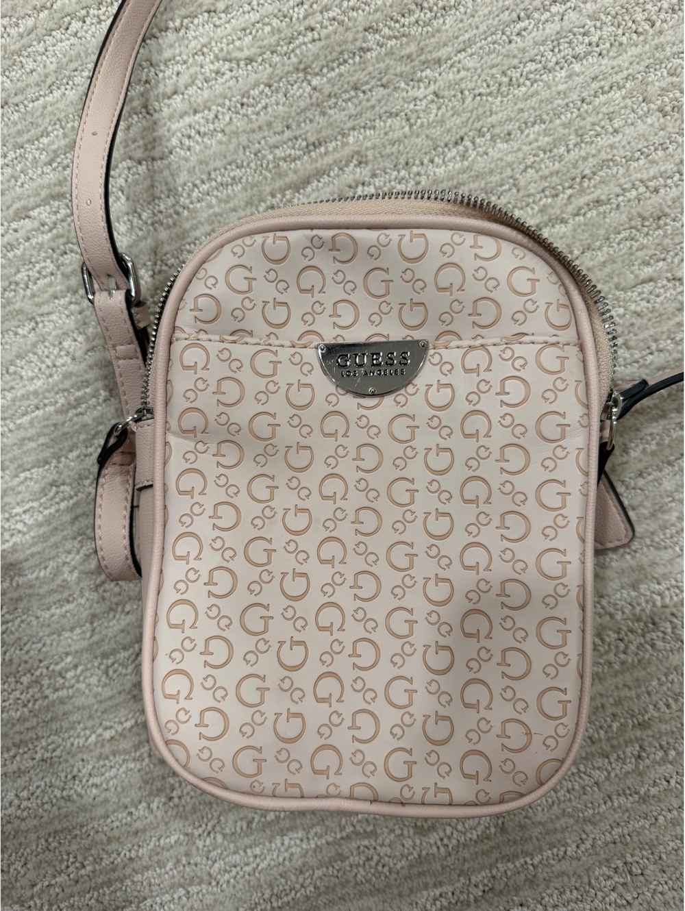 Guess pink logo crossbody bag